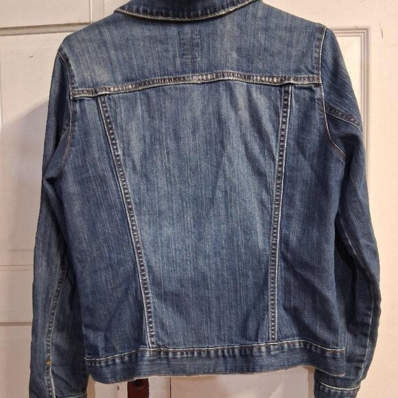 Gap Stretch Womens Denim Jacket Size L Blue Cotton Blend Casual Classic Style - Picture 2 of 7